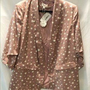 NWT ODDY MAUVE/WHITE STAR PRINTED BLAZER